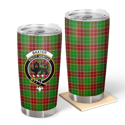 Clan Baxter Modern Tartan Crest Tumbler