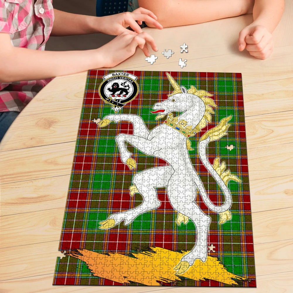 Clan Baxter Modern Tartan Crest Unicorn Scotland Jigsaw Puzzles Gift For Family FB50 Clan Baxter Tartan Today   