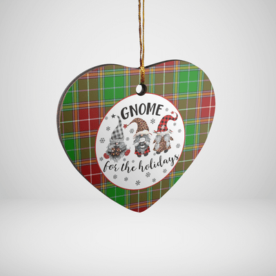 Clan Baxter Modern Tartan Gnome Heart Ceramic Ornament