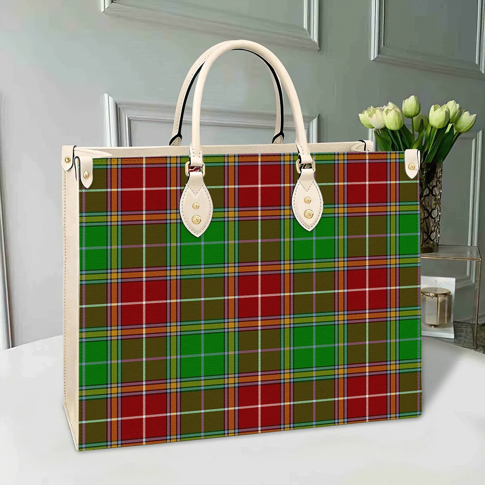 Clan Baxter Modern Tartan Leather Bag EG28 Clan Baxter Tartan Today   