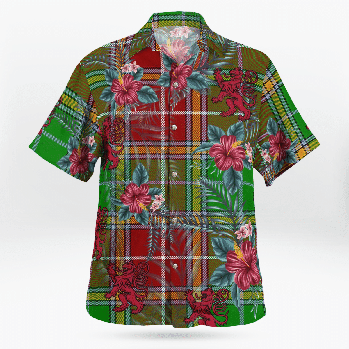Clan Baxter Modern Tartan Scottish Lion Hawaiian Shirt YI98 Baxter Modern Tartan Tartan Hawaii Shirt   