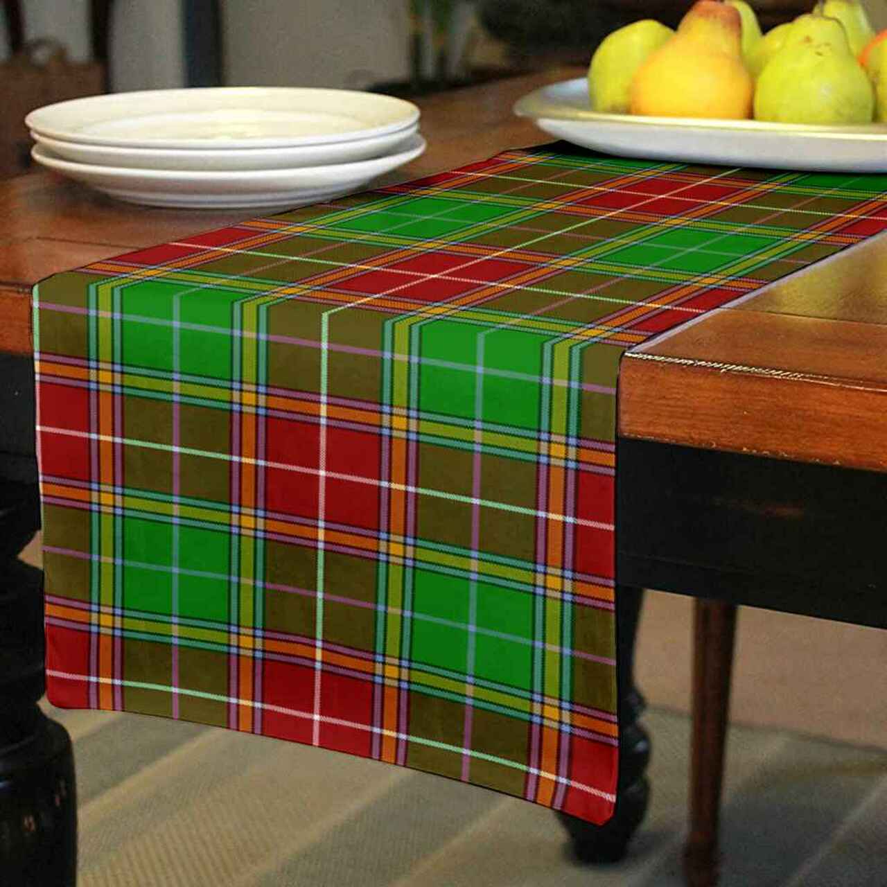 Clan Baxter Modern Tartan Table Runner Cotton LN43 Baxter Modern Tartan Tartan Table Runner   