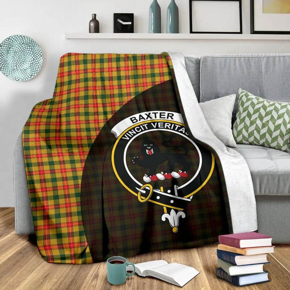 Clan Baxter Tartan Crest Blanket 3 Sizes EY22 Clan Baxter Tartan Today   