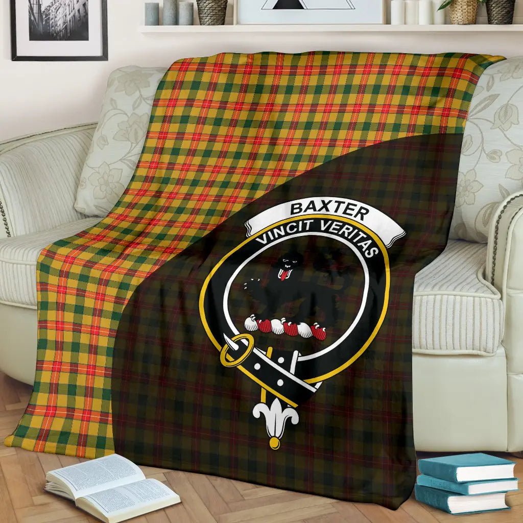 Clan Baxter Tartan Crest Blanket 3 Sizes EY22 Clan Baxter Tartan Today   