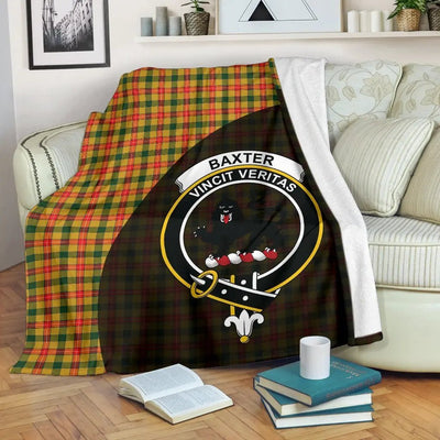 Clan Baxter Tartan Crest Blanket Wave Style SH76