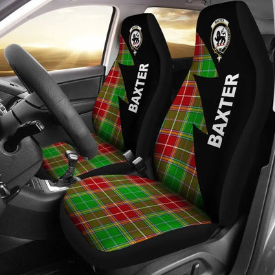 Clan Baxter Tartan Crest Flash Style Car Seat Cover TB42