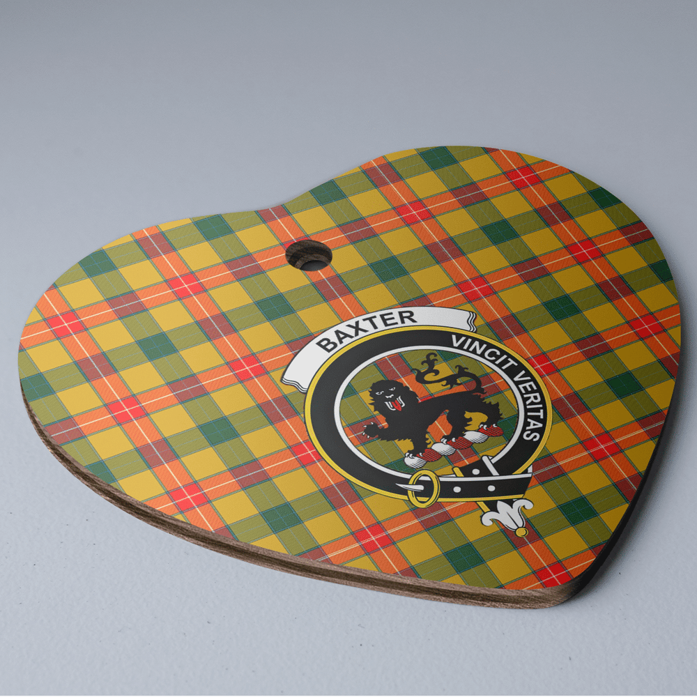 Clan Baxter Tartan Crest Heart Ceramic Ornament IZ62 Baxter Tartan Tartan Christmas   
