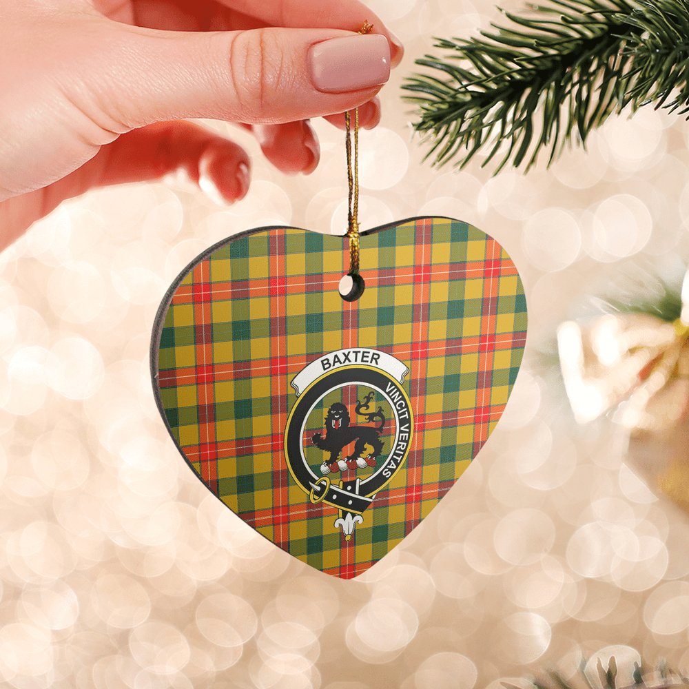 Clan Baxter Tartan Crest Heart Ceramic Ornament IZ62 Baxter Tartan Tartan Christmas   