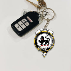 Clan Baxter Tartan Crest Keychain JM53 Clan Baxter Tartan Today   