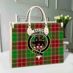 Clan Baxter Tartan Crest Leather Bag MQ98 Clan Baxter Tartan Today   