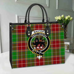 Clan Baxter Tartan Crest Leather Bag MQ98 Clan Baxter Tartan Today   