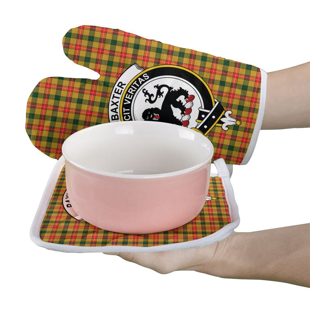 Clan Baxter Tartan Crest Oven Mitt And Pot Holder (2 Oven Mitts + 1 Pot Holder) VK43 Clan Baxter Tartan Today   