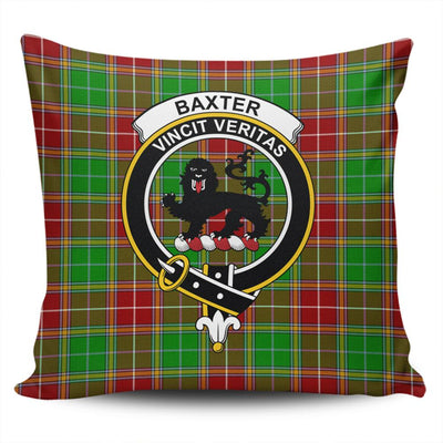 Clan Baxter Tartan Crest Pillow Cover