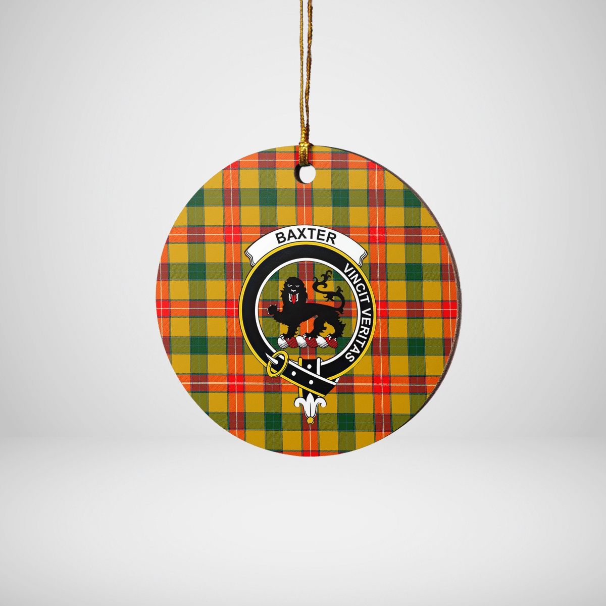 Clan Baxter Tartan Crest Round Ceramic Ornament FF51 Baxter Tartan Tartan Christmas   