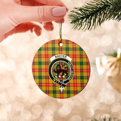 Clan Baxter Tartan Crest Round Ceramic Ornament FF51 Baxter Tartan Tartan Christmas   