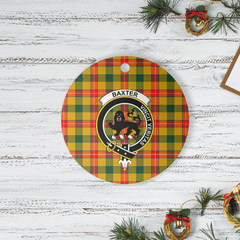 Clan Baxter Tartan Crest Round Ceramic Ornament FF51 Baxter Tartan Tartan Christmas   
