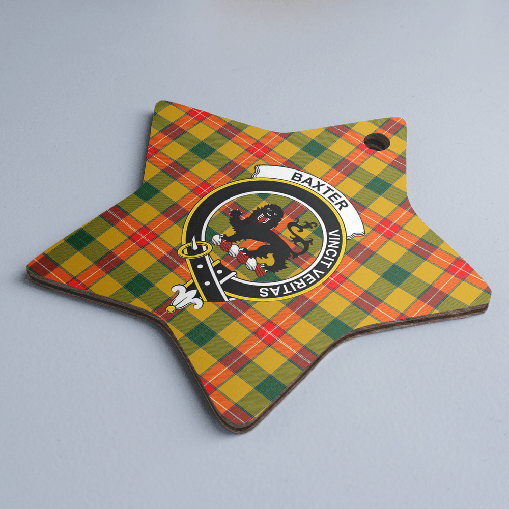 Clan Baxter Tartan Crest Star Ceramic Ornament MR42 Baxter Tartan Tartan Christmas   