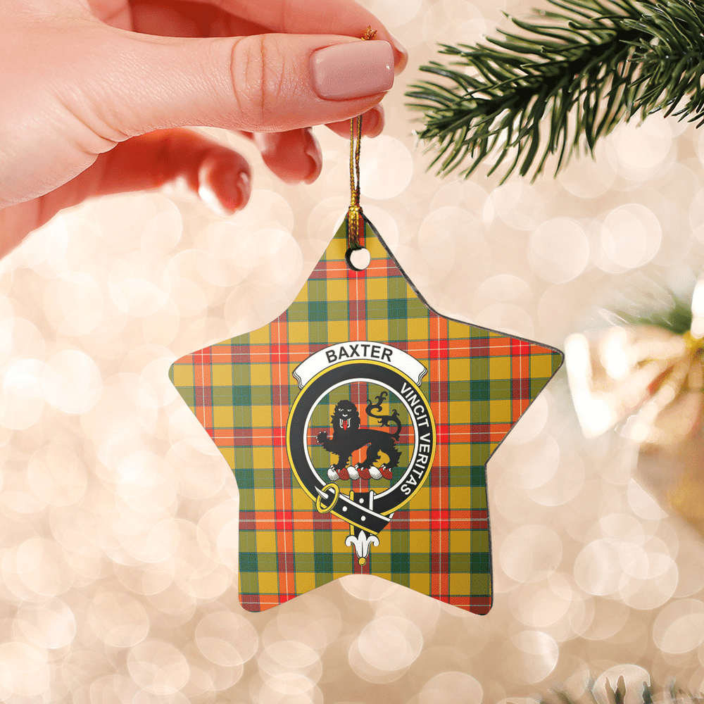 Clan Baxter Tartan Crest Star Ceramic Ornament MR42 Baxter Tartan Tartan Christmas   