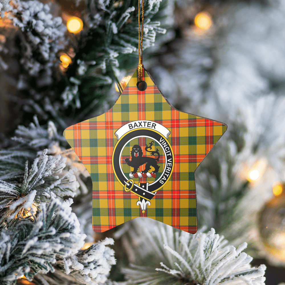 Clan Baxter Tartan Crest Star Ceramic Ornament MR42 Baxter Tartan Tartan Christmas   