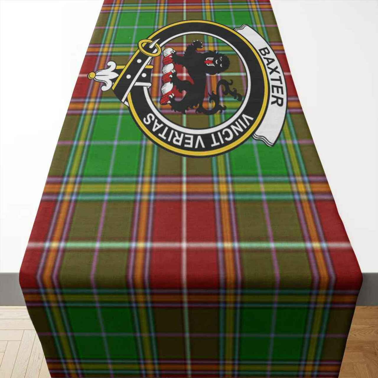Clan Baxter Tartan Crest Table Runner Cotton HC58 Baxter Tartan Tartan Table Runner   