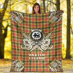 Clan Baxter Tartan Gold Courage Symbol Blanket MP54 Clan Baxter Tartan Today   