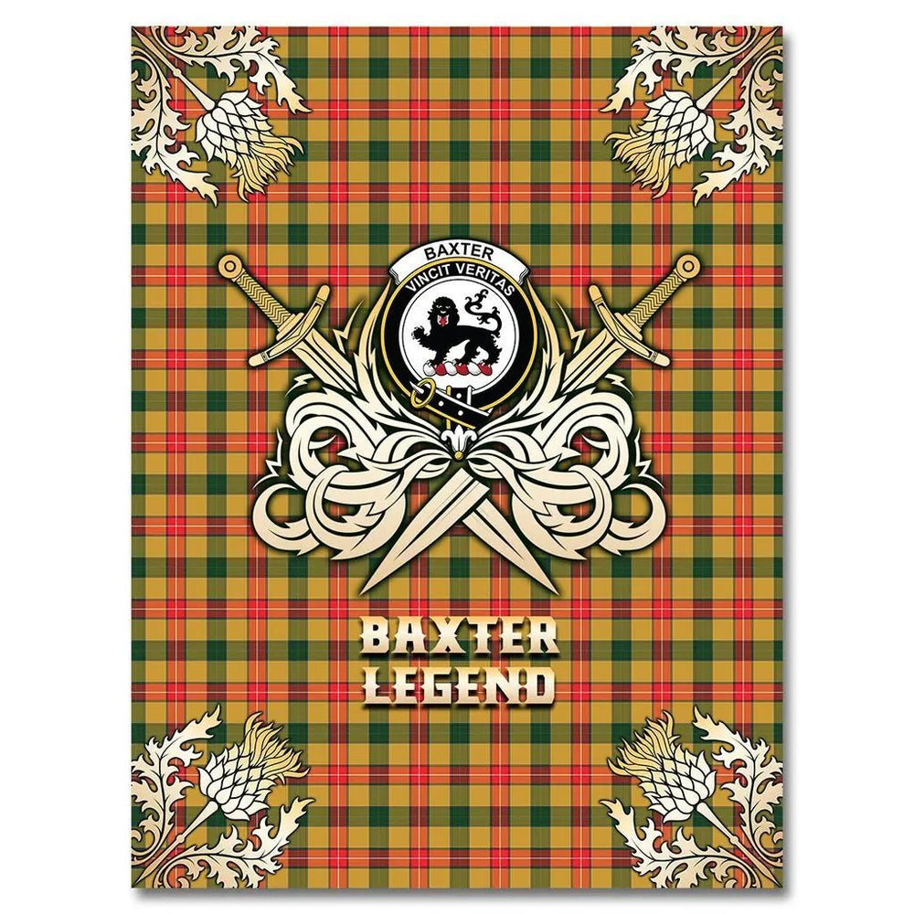 Clan Baxter Tartan Gold Courage Symbol Blanket MP54 Clan Baxter Tartan Today   
