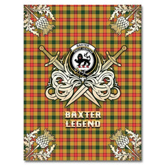 Clan Baxter Tartan Gold Courage Symbol Blanket MP54 Clan Baxter Tartan Today   