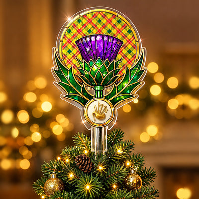 Clan Baxter Tartan Thistle Christmas Tree Topper