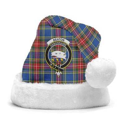 Clan Beaton Modern Tartan Crest Christmas Santa Hat