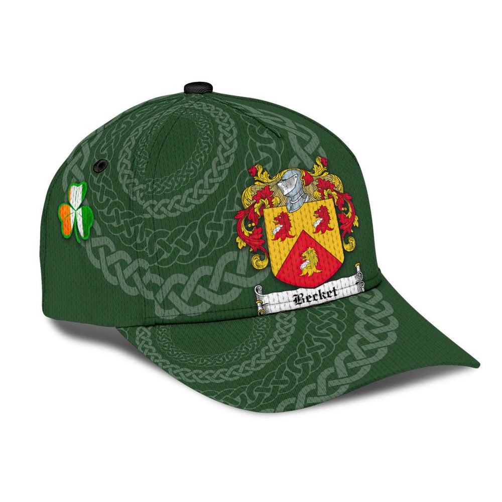Clan Becket Coat Of Arms - Irish Family Crest St Patrick's Day Classic CapUM20 Classic Cap - Becket Coat Of Arms St Patrick's Day Classic Cap Irish Cap   