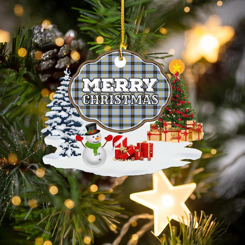Clan Bell of the Borders "Merry Christmas" Tartan Acrylic Ornament TU63 Bell of the Borders Tartan Tartan Christmas   