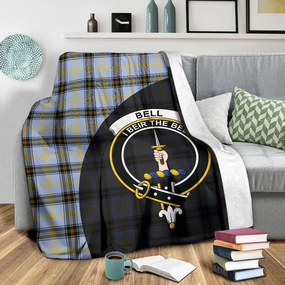 Clan Bell of the Borders Tartan Crest Blanket Wave Style IZ23 Clan Bell Tartan Today   