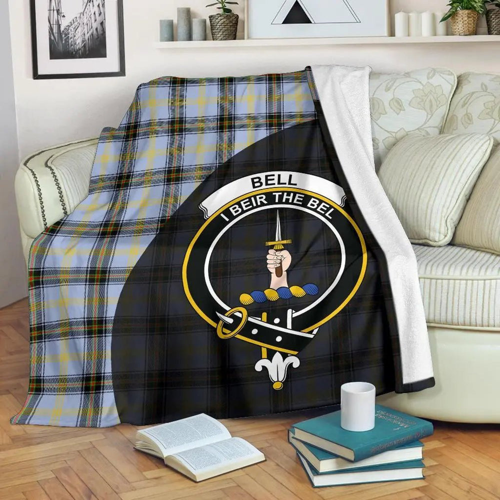 Clan Bell of the Borders Tartan Crest Blanket Wave Style IZ23 Clan Bell Tartan Today   