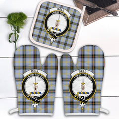 Clan Bell Of The Borders Tartan Crest Oven Mitt And Pot Holder (2 Oven Mitts + 1 Pot Holder) LL80 Clan Bell Tartan Today   