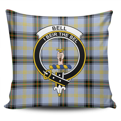 Clan Bell of the Borders Tartan Crest Pillow Cover