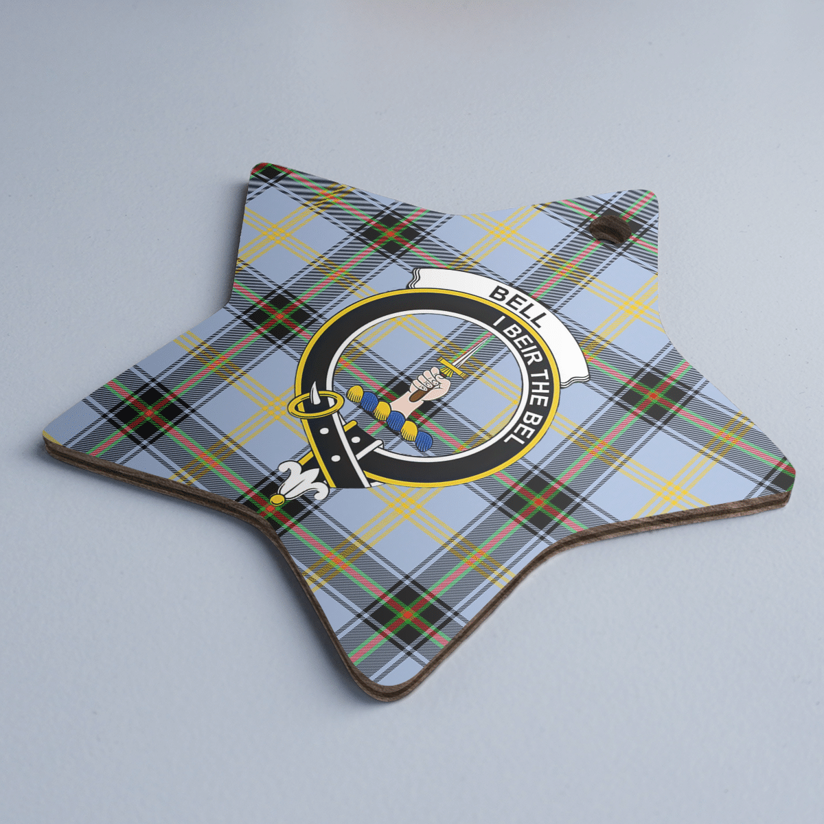 Clan Bell of the Borders Tartan Crest Star Ceramic Ornament DZ14 Bell of the Borders Tartan Tartan Christmas   