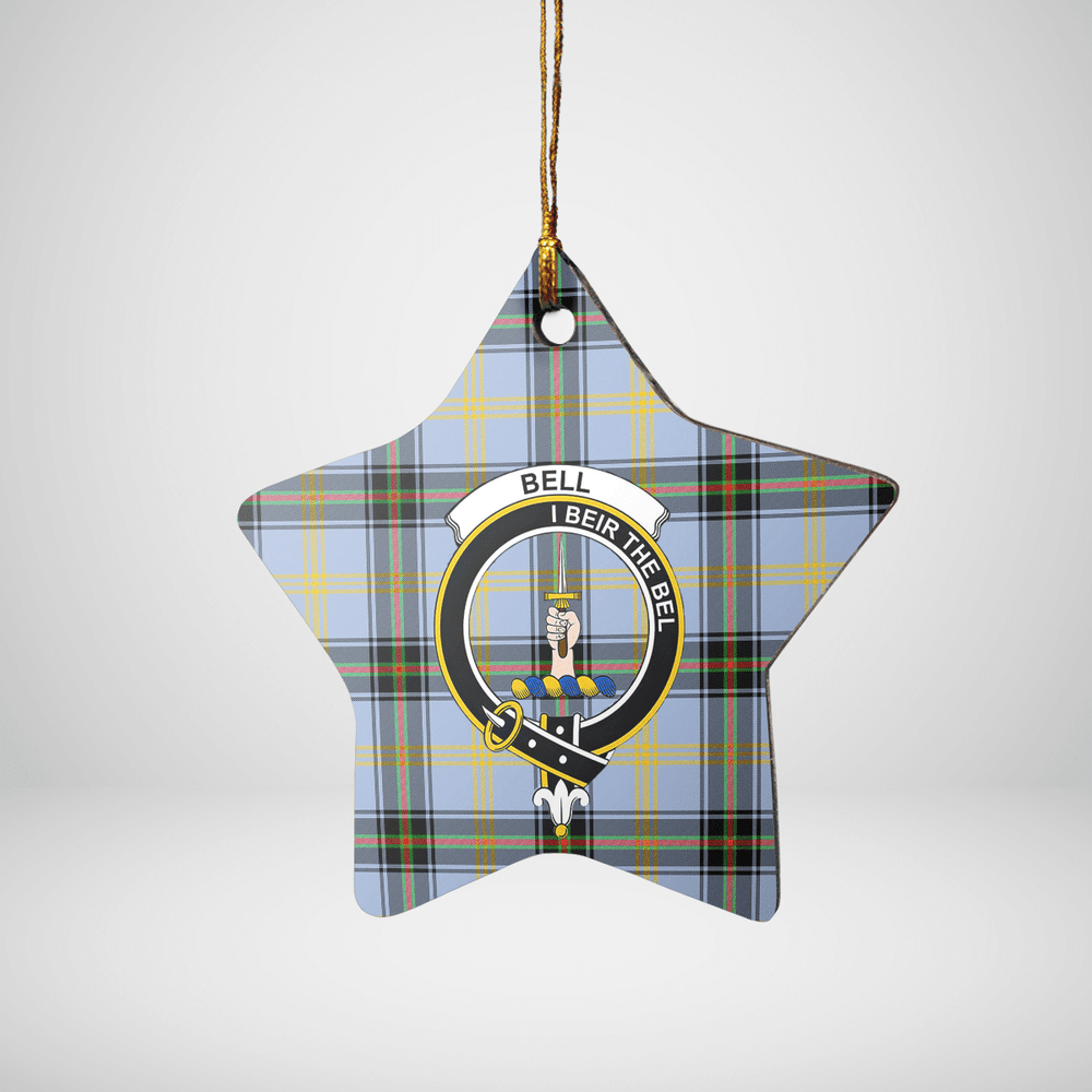 Clan Bell of the Borders Tartan Crest Star Ceramic Ornament DZ14 Bell of the Borders Tartan Tartan Christmas   