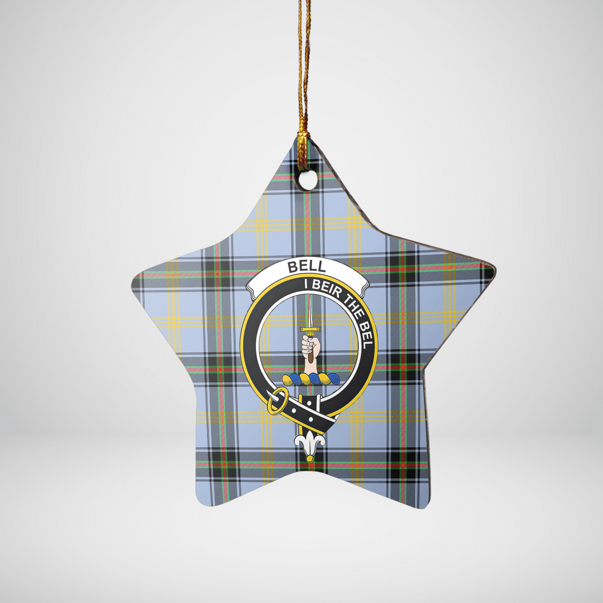 Clan Bell of the Borders Tartan Crest Star Ceramic Ornament DZ14 Bell of the Borders Tartan Tartan Christmas   