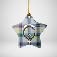 Clan Bell of the Borders Tartan Crest Star Ceramic Ornament DZ14 Bell of the Borders Tartan Tartan Christmas   
