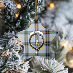Clan Bell of the Borders Tartan Crest Star Ceramic Ornament DZ14 Bell of the Borders Tartan Tartan Christmas   