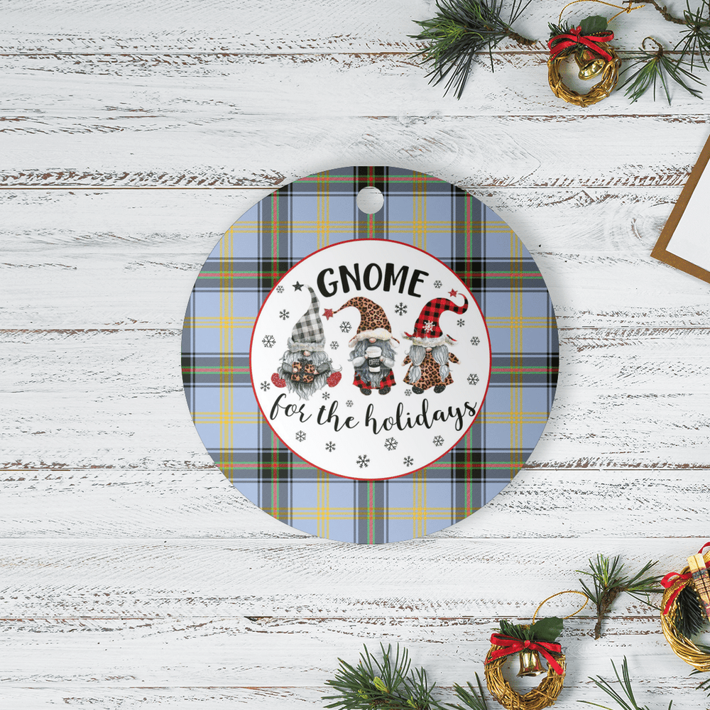 Clan Bell of the Borders Tartan Gnome Round Ceramic Ornament MA74 Bell of the Borders Tartan Tartan Christmas   