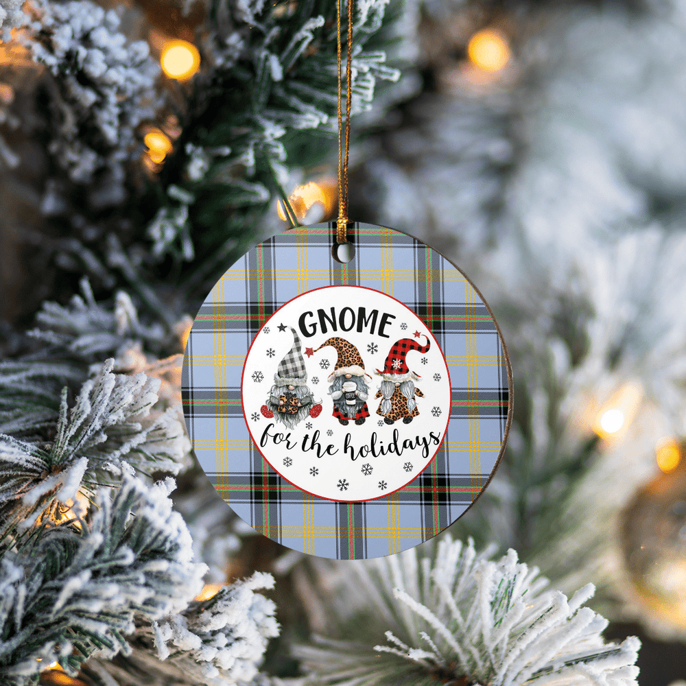 Clan Bell of the Borders Tartan Gnome Round Ceramic Ornament MA74 Bell of the Borders Tartan Tartan Christmas   