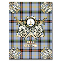 Clan Bell of the Borders Tartan Gold Courage Symbol Blanket QF23 Clan Bell Tartan Today   