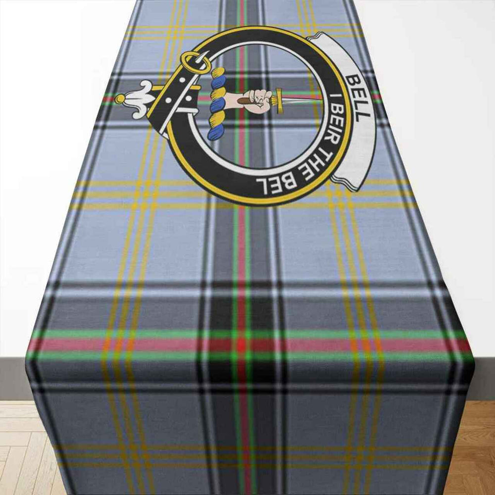 Clan Bell Tartan Crest Table Runner Cotton FX66 Bell Tartan Tartan Table Runner   