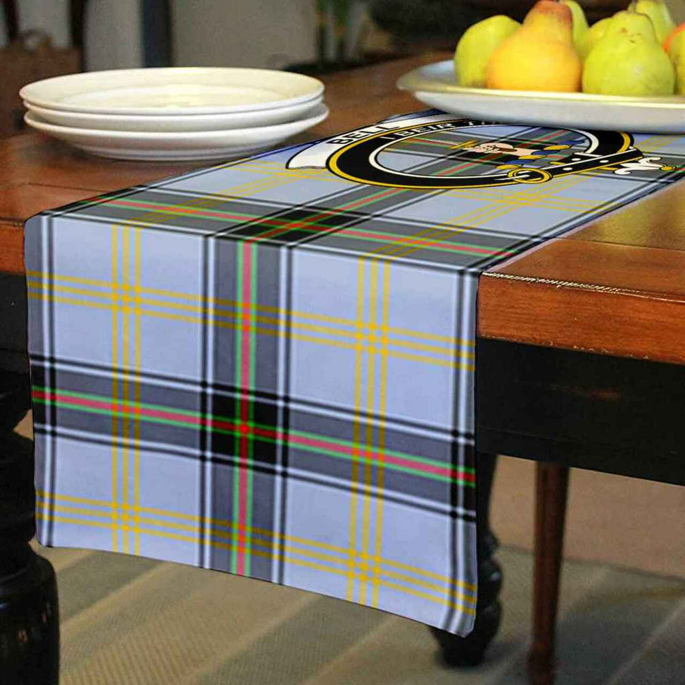 Clan Bell Tartan Crest Table Runner Cotton FX66 Bell Tartan Tartan Table Runner   