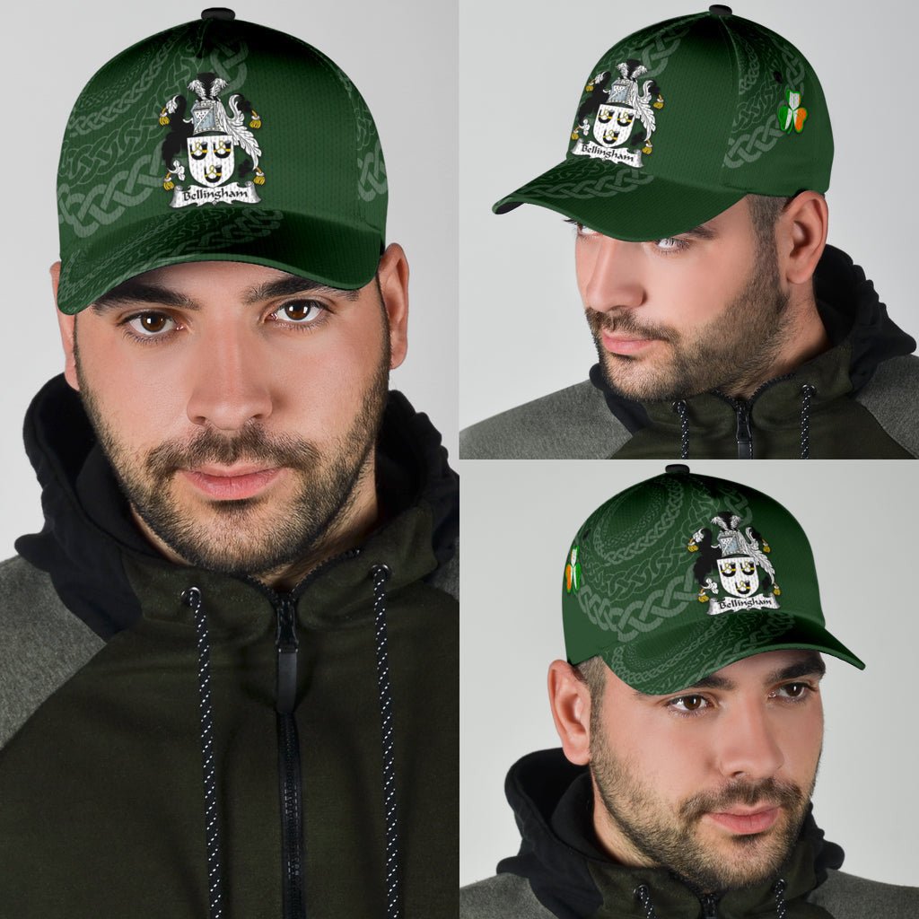 Clan Bellingham Coat Of Arms - Irish Family Crest St Patrick's Day Classic CapCS63 Classic Cap - Bellingham Coat Of Arms St Patrick's Day Classic Cap Irish Cap   