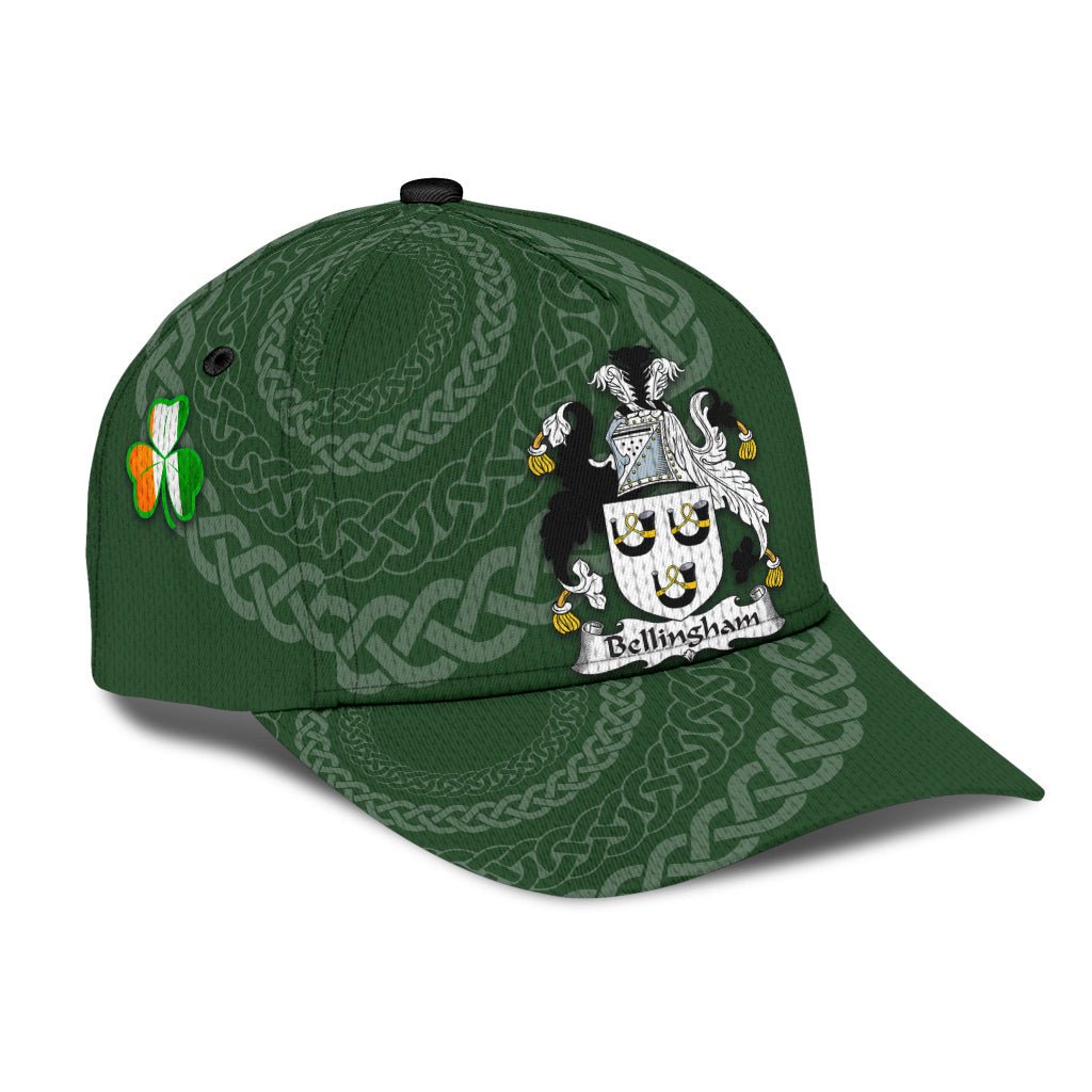 Clan Bellingham Coat Of Arms - Irish Family Crest St Patrick's Day Classic CapCS63 Classic Cap - Bellingham Coat Of Arms St Patrick's Day Classic Cap Irish Cap   