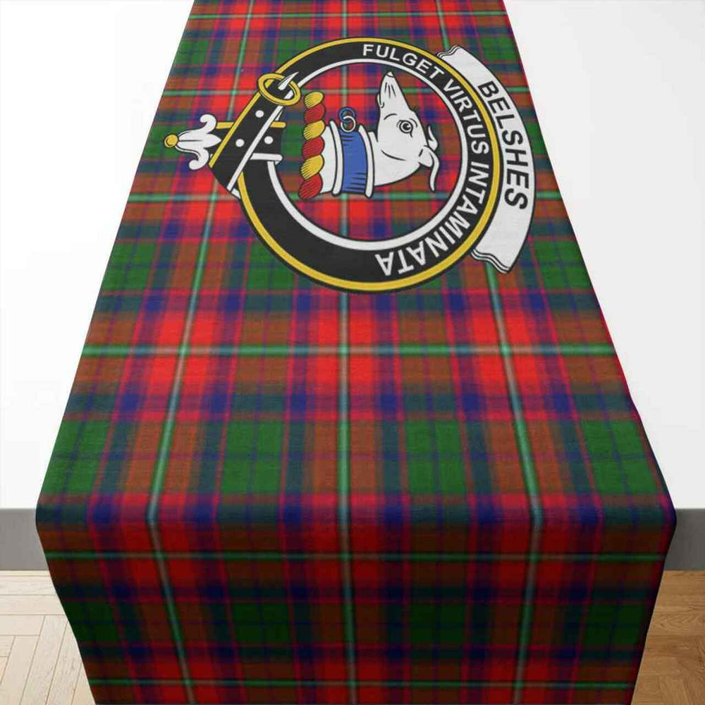 Clan Belshes Tartan Crest Table Runner Cotton VB58 Belshes Tartan Tartan Table Runner   