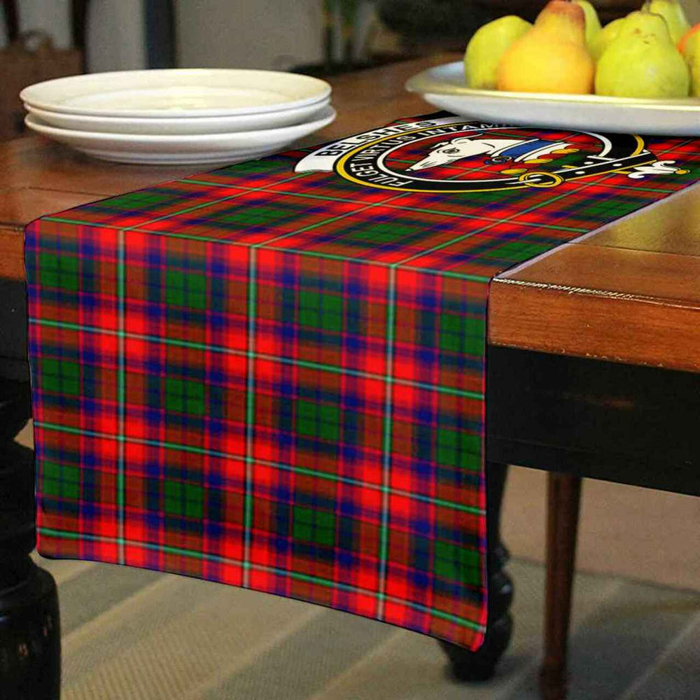 Clan Belshes Tartan Crest Table Runner Cotton VB58 Belshes Tartan Tartan Table Runner   