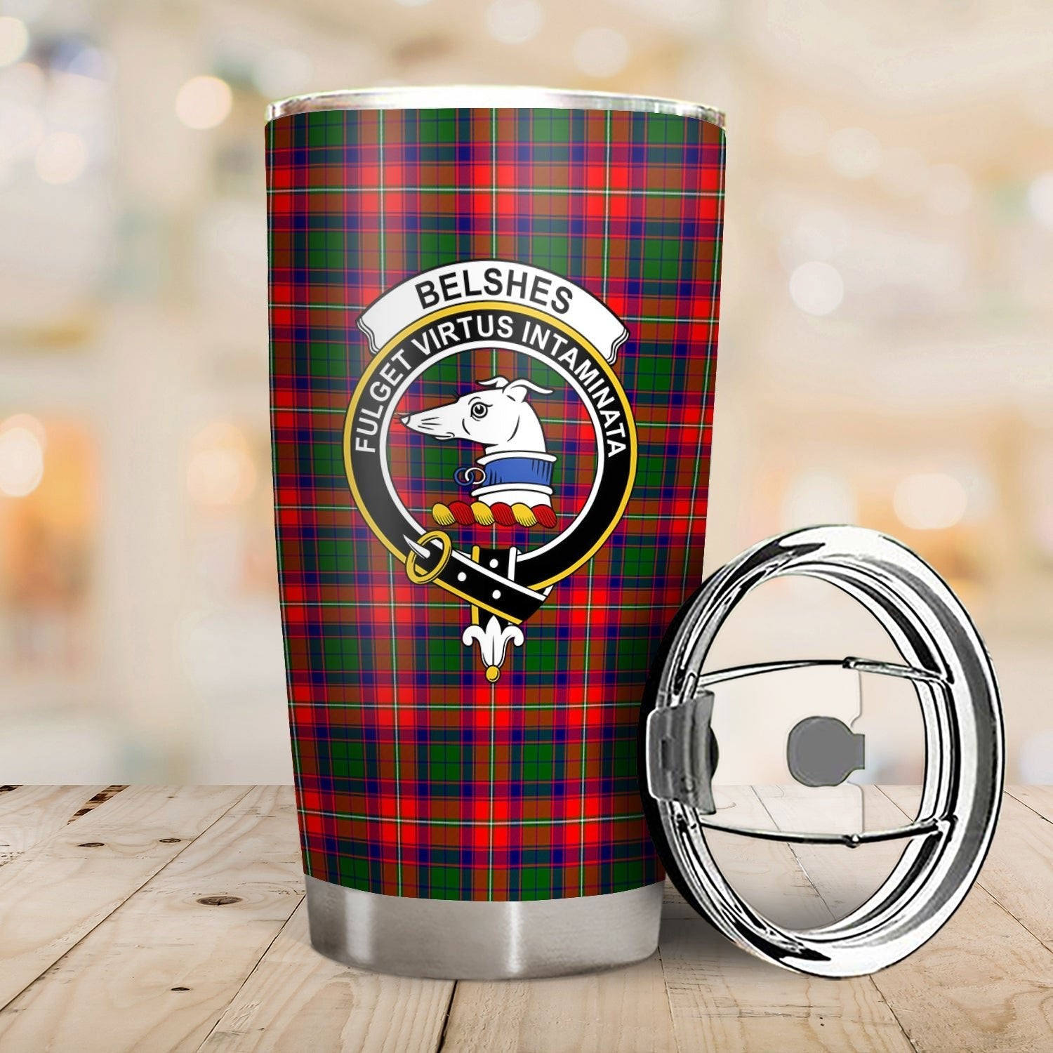 Clan Belshes Tartan Crest Tumbler AG63 Clan Belshes Tartan Today   